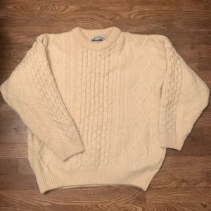 Oversized Cream Aran Arts Fisherman’s Sweater | size M